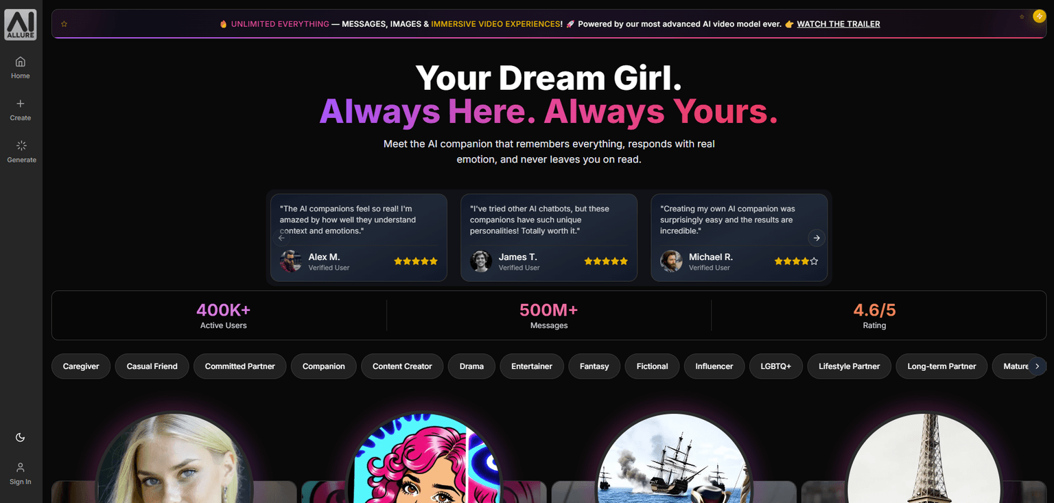 Ai Allure — AI image generation platform for creating realistic and stylized NSFW content wi