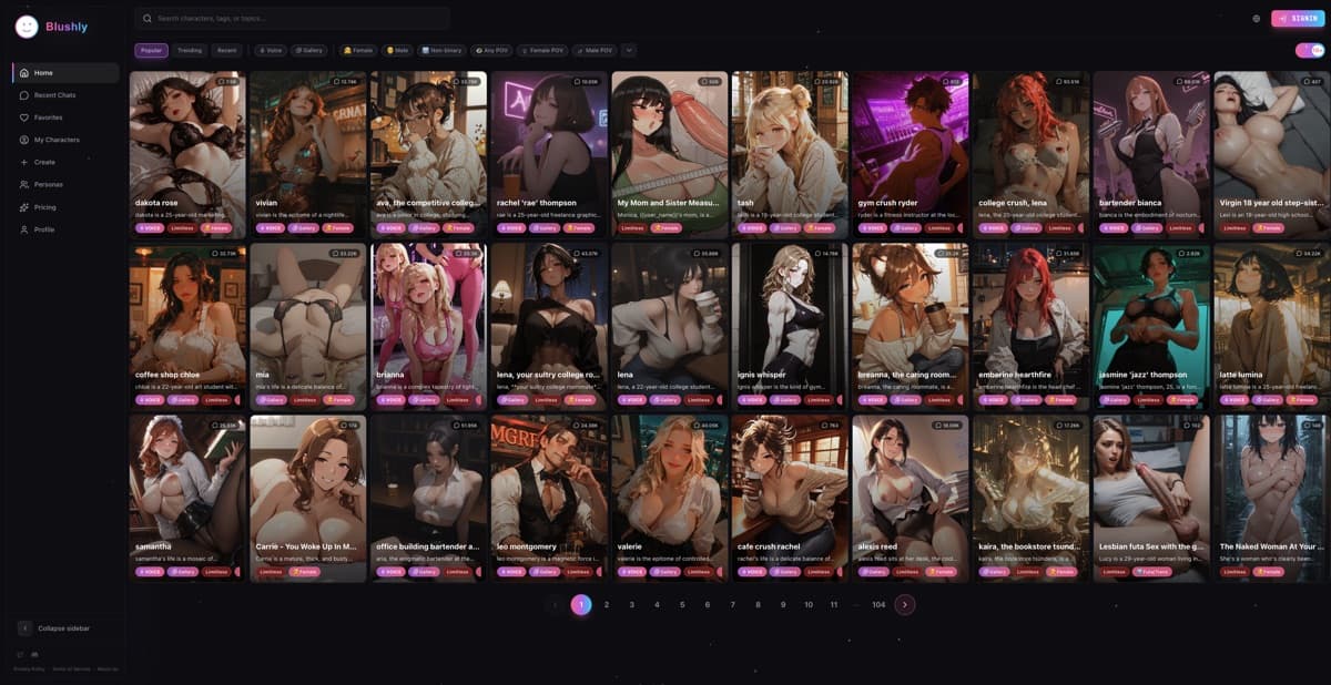 Blushly Chat — Voice-first AI companion with real-time lip-synced conversations, photo-based cr