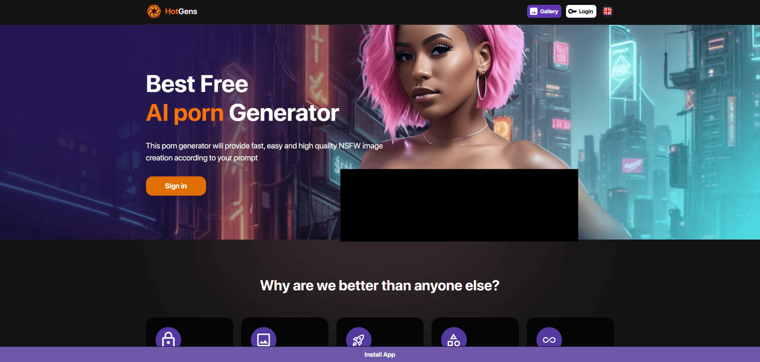 HotGens — AI image generator for creating hot, realistic NSFW content with scene and chara