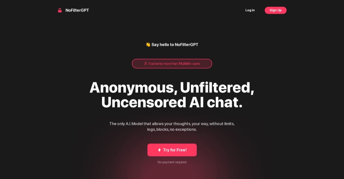 NoFilterGPT — product screenshot