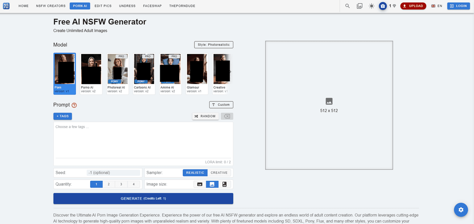 NSFW XXX — NSFW content aggregator and AI generation platform with community gallery, trend