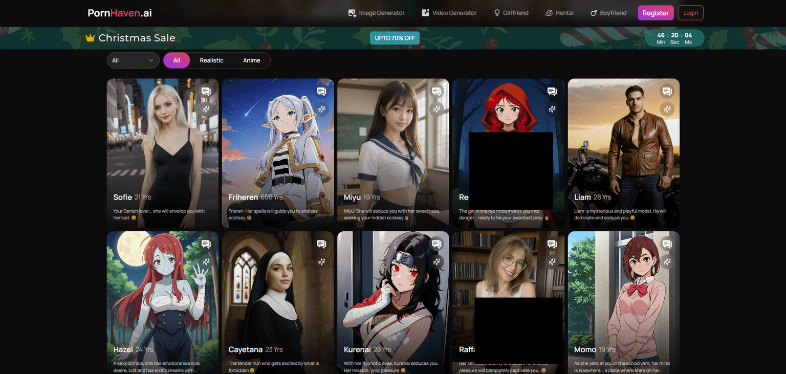 Porn Heaven Ai — Adult AI platform with uncensored chat, advanced NSFW image generation, and cust