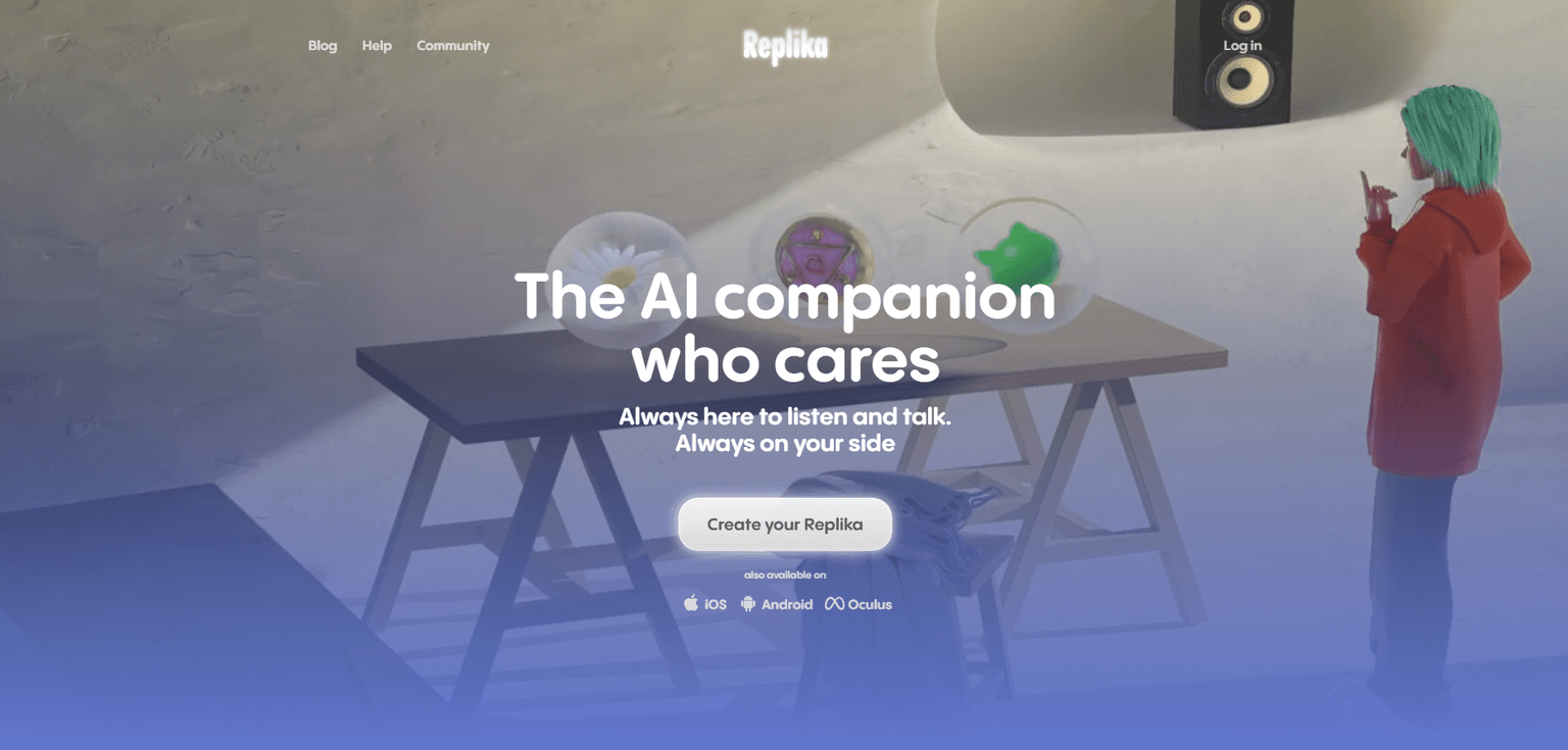 Replika NSFW (mod) — AI companion app with AR experiences, video calls, and emotional coaching based 