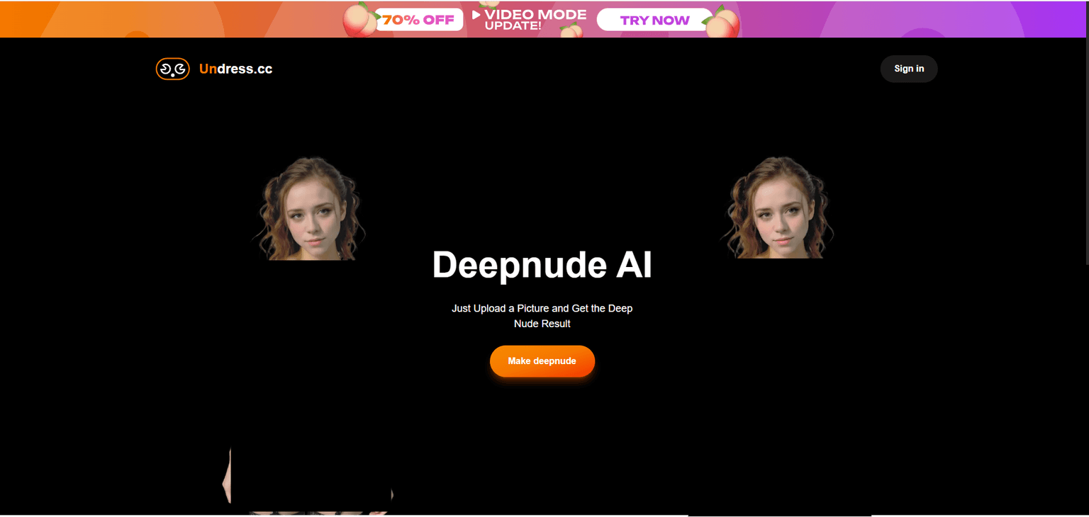 Undress — AI clothing removal tool with X-Ray, Lingerie, Bikini, and BDSM modes. Anonymous