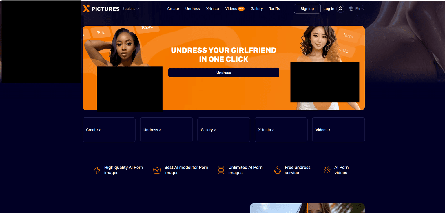 X Pictures — AI image generator for creating NSFW pictures with customizable characters, pose