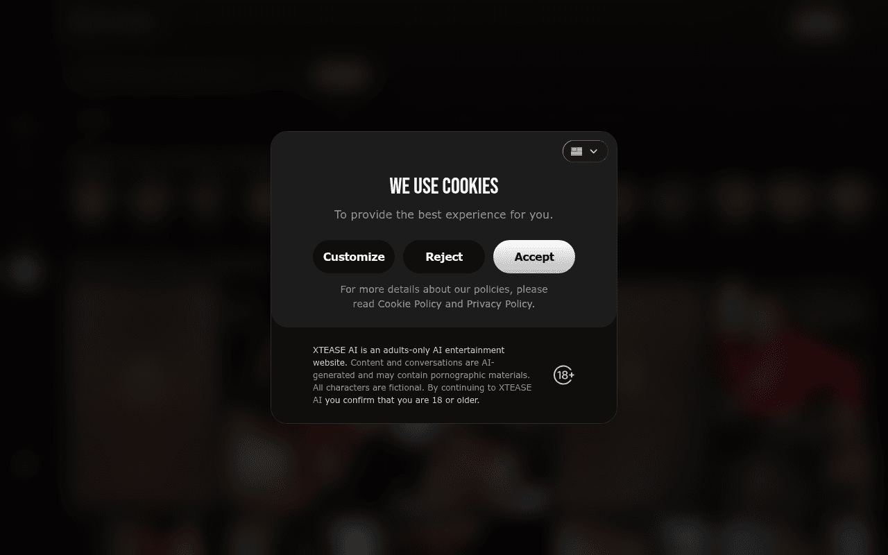 Xtease.ai — Adult AI platform for creating custom characters, generating images and videos, 