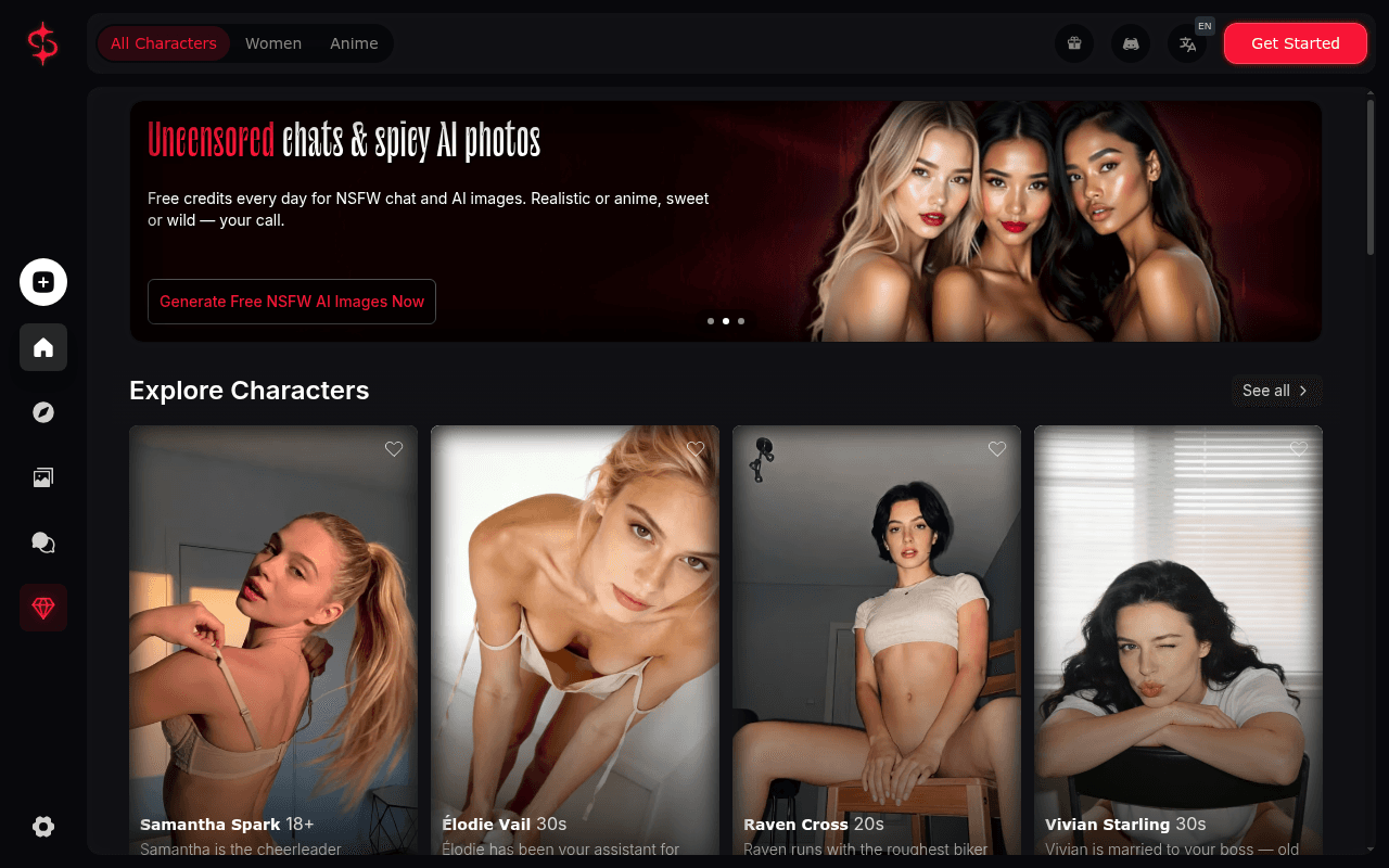 Sparkles — Sparkles is an AI girlfriend app for uncensored NSFW chat, roleplay, and AI imag